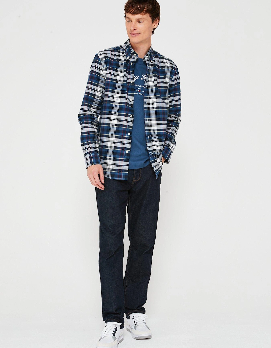 Regular Fit Heritage Plaid Oxford Shirt - Dark Blue