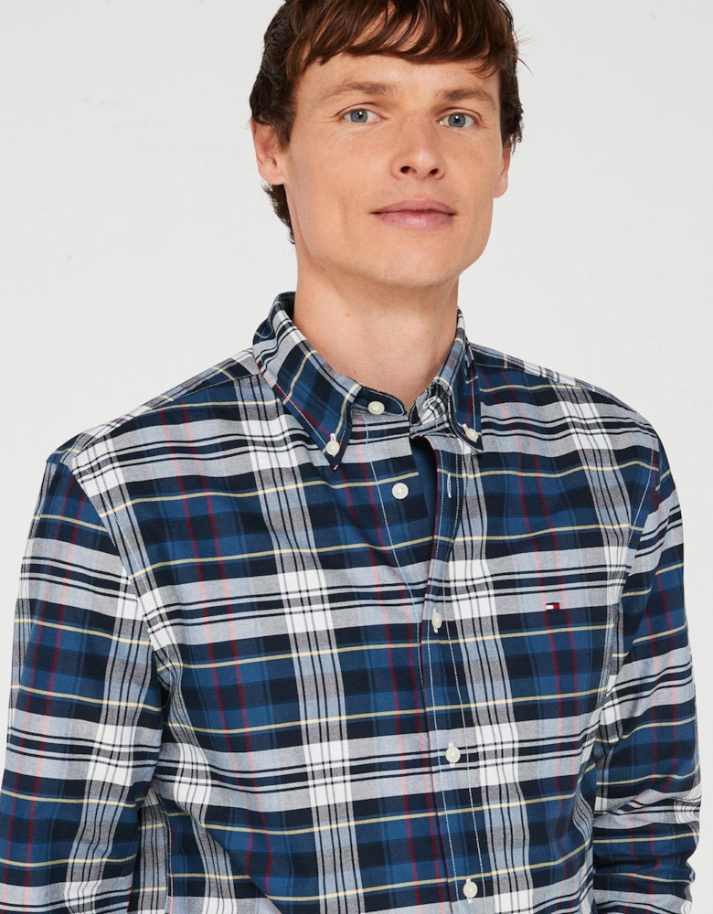 Regular Fit Heritage Plaid Oxford Shirt - Dark Blue
