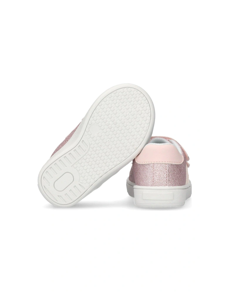 Girls Logan Flag Low Cut Velcro Trainers - Pink