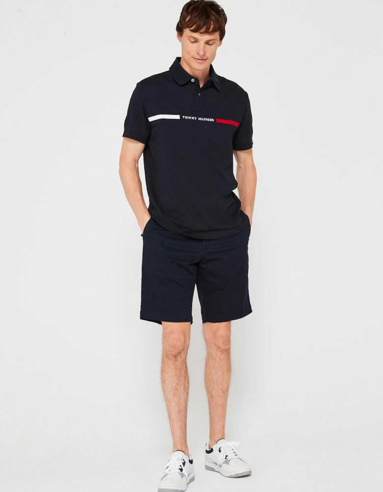 Regular Fit Chest Stripe Polo Shirt - Navy