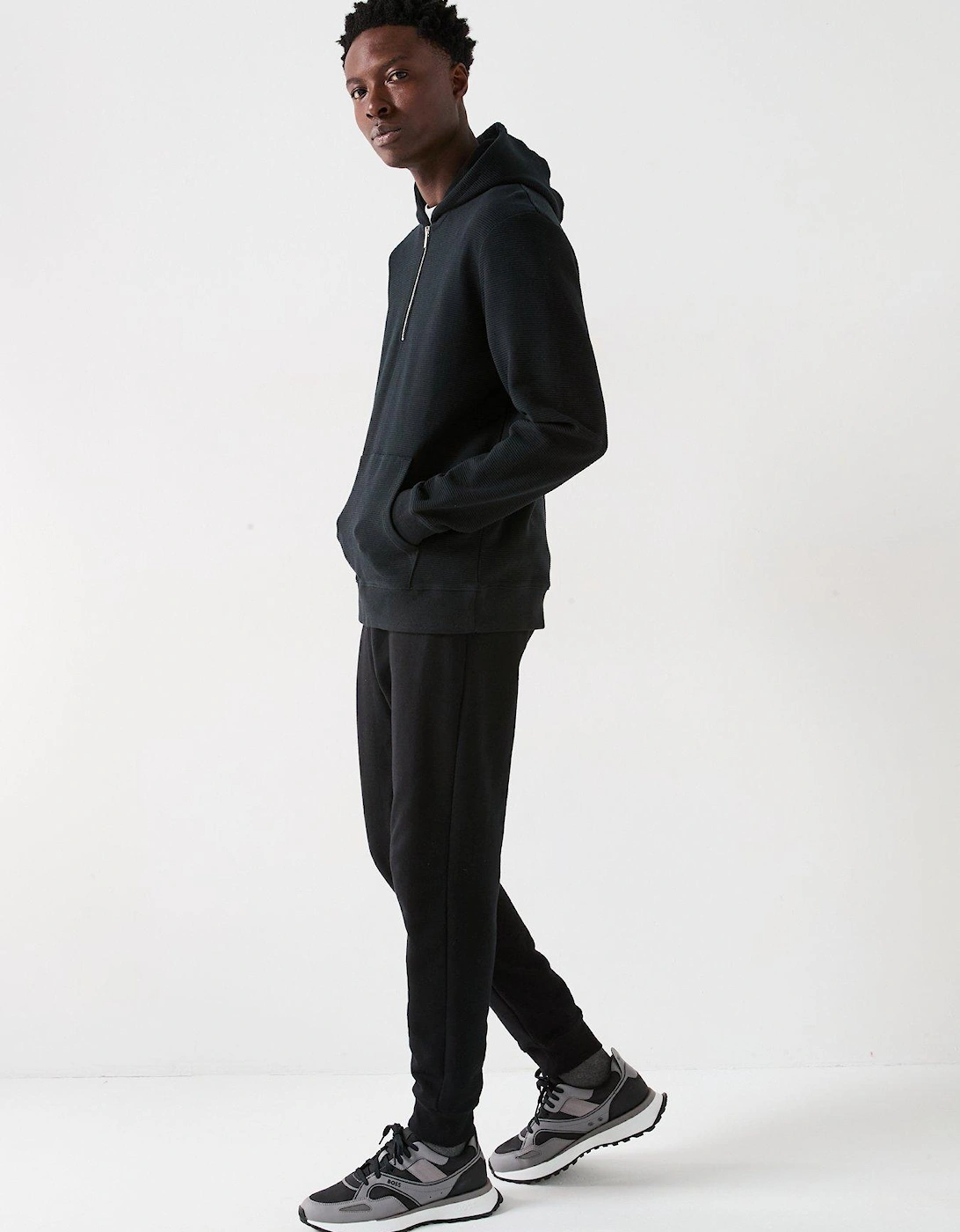 Ottoman Quarter Zip Hoody - Black