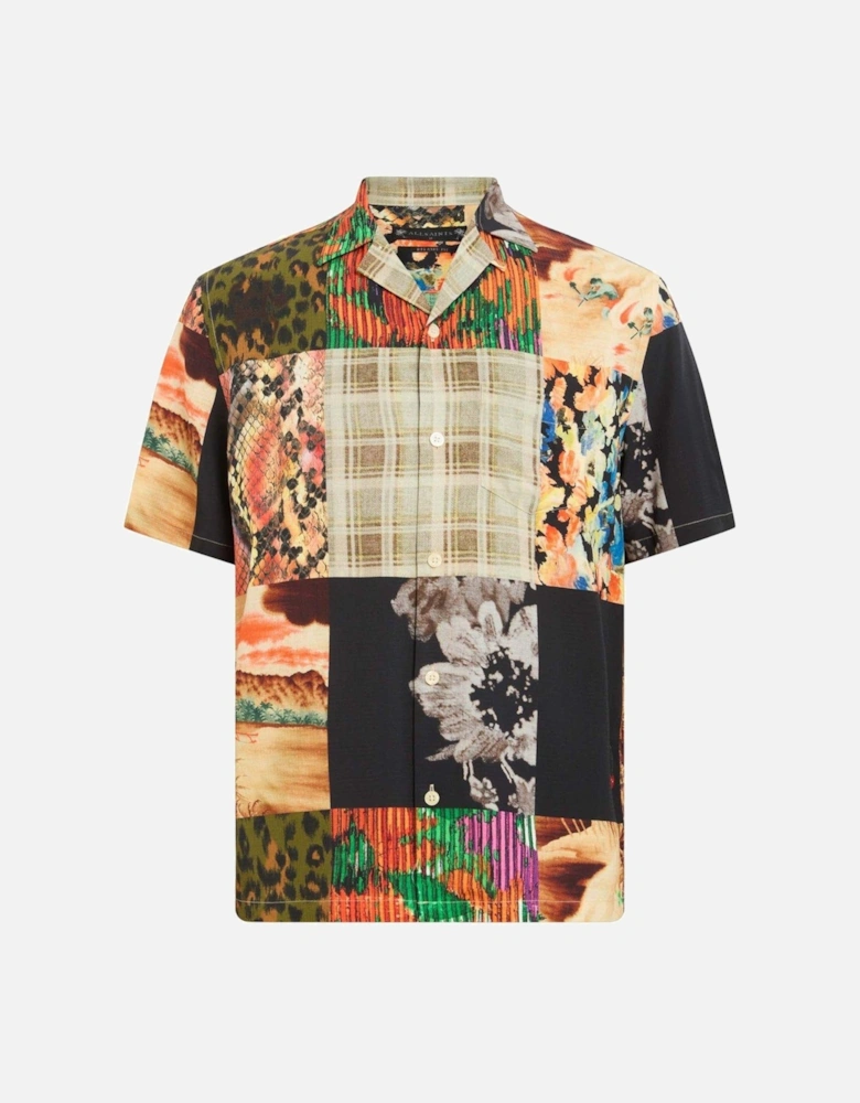 Patches Short Sleeve Shirt - Black/Multi