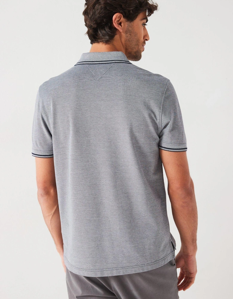 Regular Fit Two Tone Oxford Polo Shirt - Navy