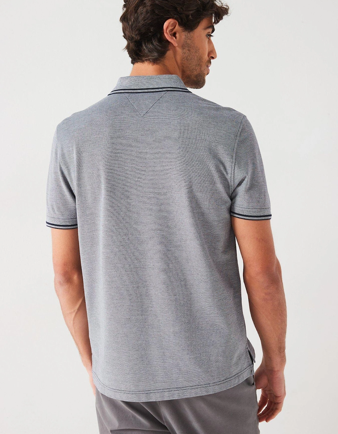 Regular Fit Two Tone Oxford Polo Shirt - Navy