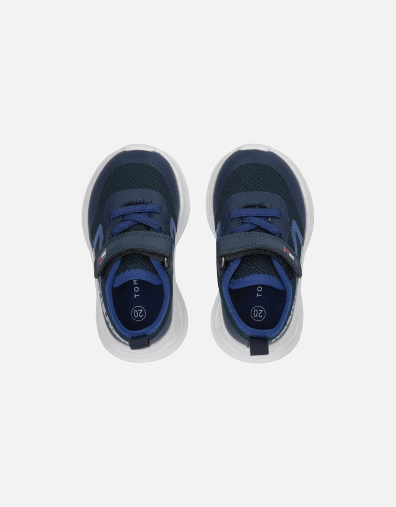 Boys Connor Low Cut Lace-Up/Velcro Trainers - Navy