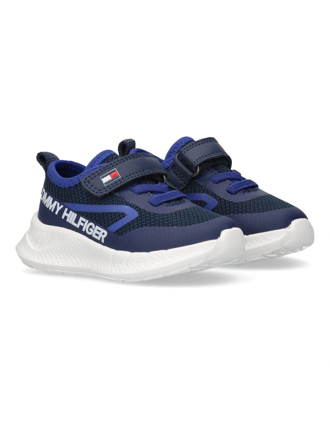 Boys Connor Low Cut Lace-Up/Velcro Trainers - Navy