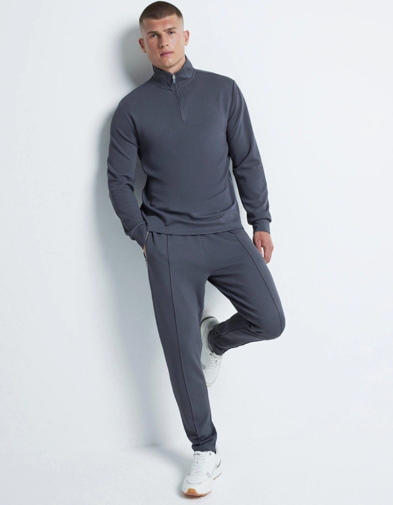Slim Fit Twill Smart Joggers - Grey
