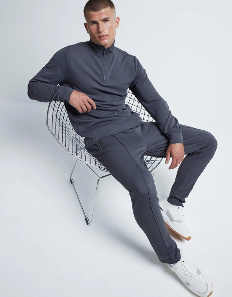 Slim Fit Twill Smart Joggers - Grey