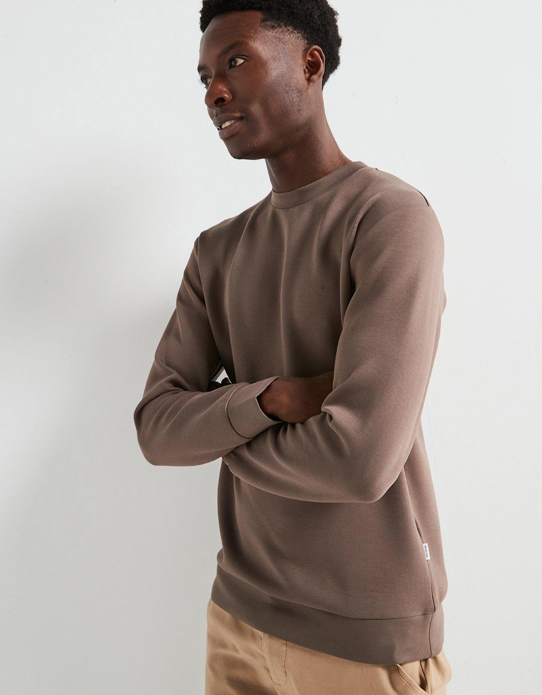 Manuel Soft Crew Neck Sweatshirt - Brown
