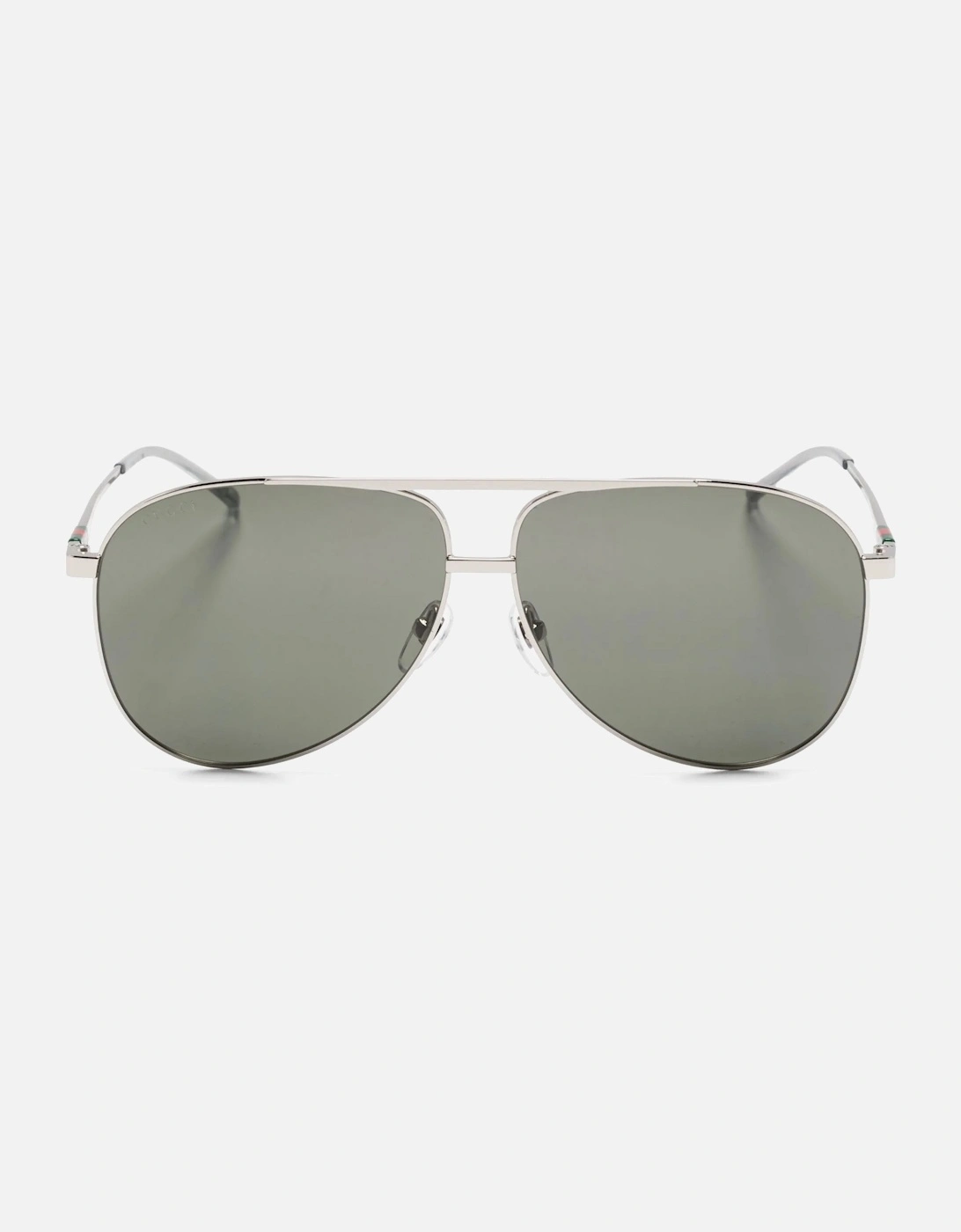 Gucci Metal Webbing Aviator Sunglasses Silver - Size: OS