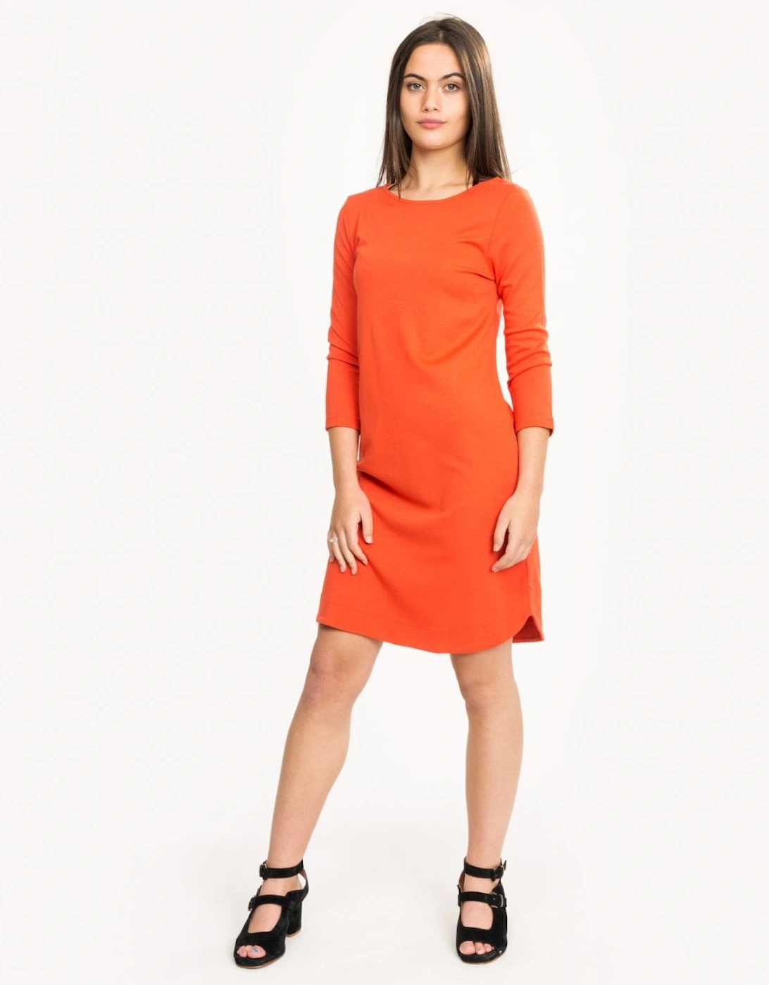 Women's Great Plains Joelle Jersey 3/4 Sleeve Womens Dress - Orange - Size: 6
