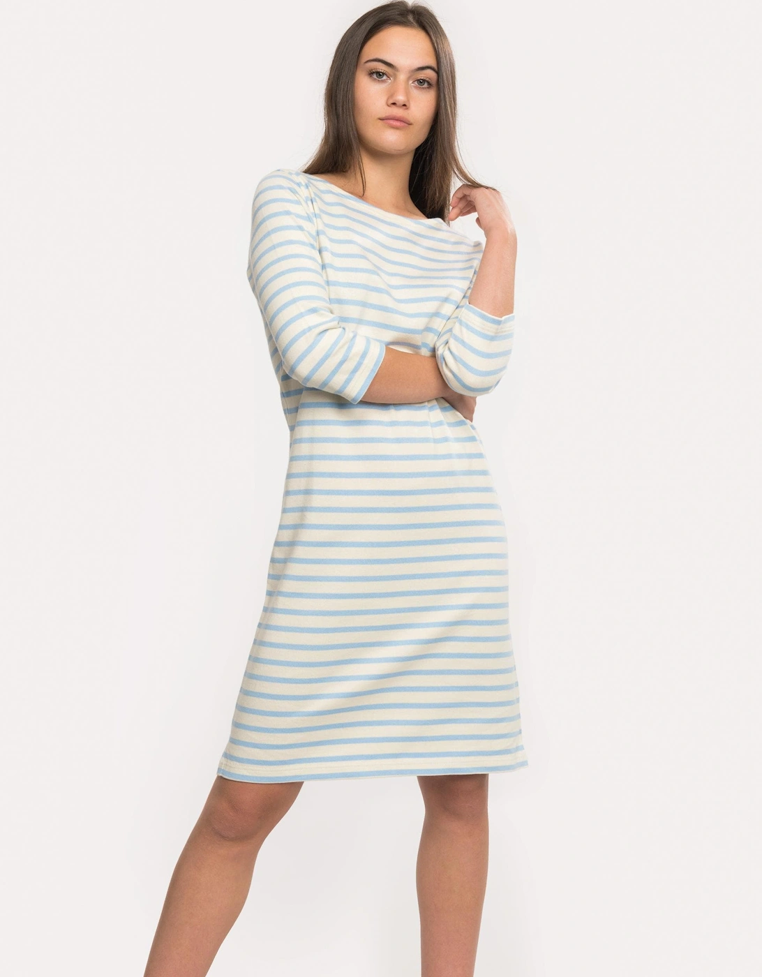 Armor Lux Women's Armour Lux Casual Striped T-Shirt Dress - White