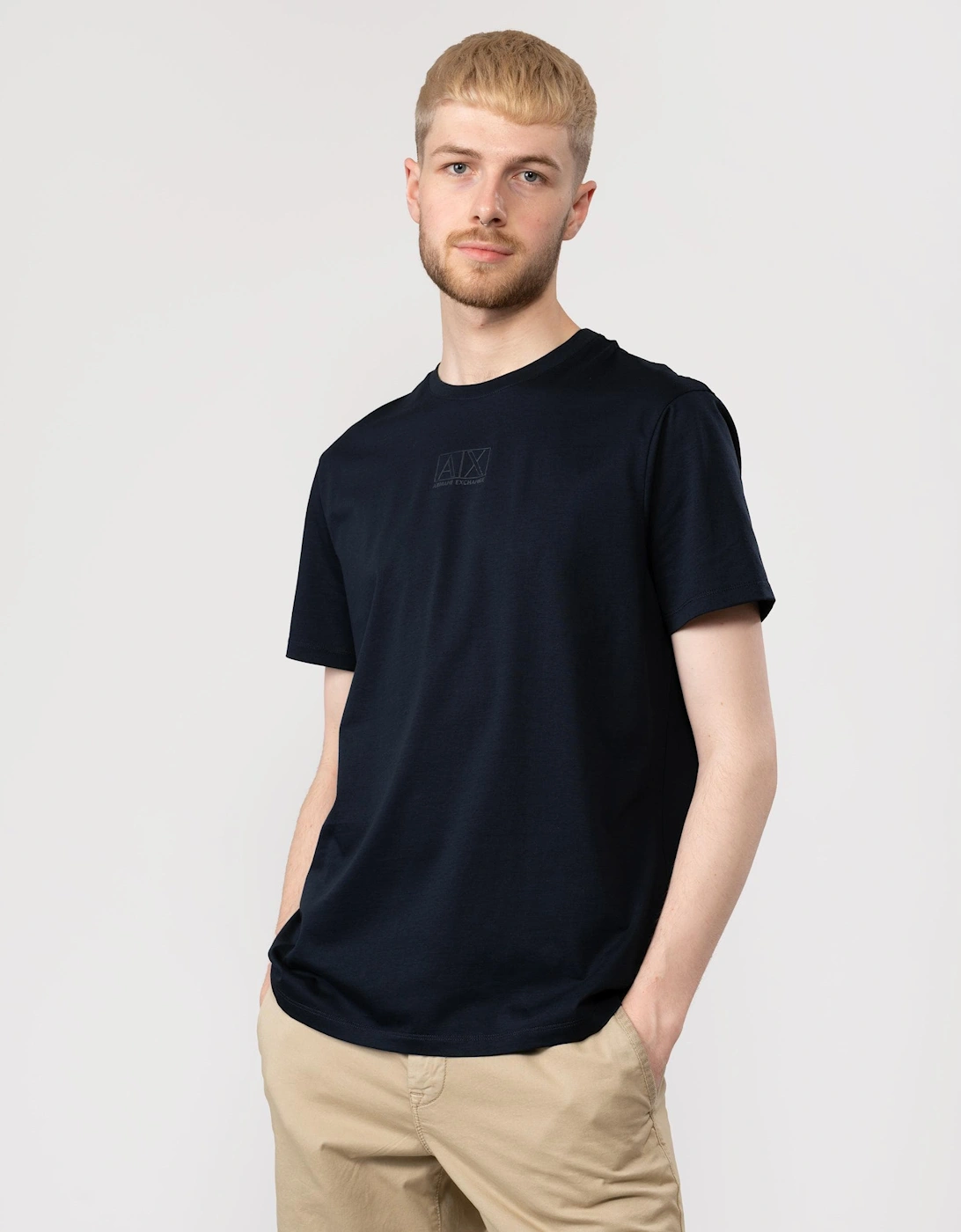 Armani Exchange Men's Navy Ax Outline Logo T-Shirt - : 40/Regular L