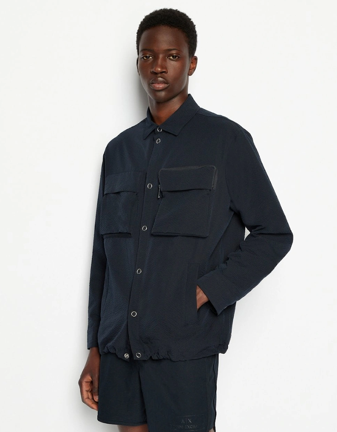 Mens Boxy Nylon Seersucker Shirt, 5 of 4