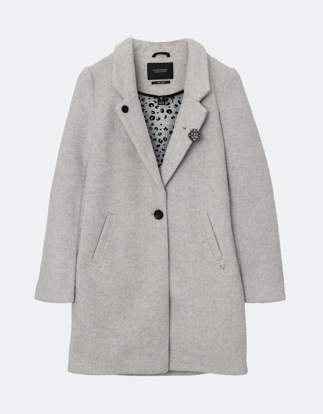 Women's Maison Scotch Bonded Wool Womens Coat - Grey - Size: 18/16