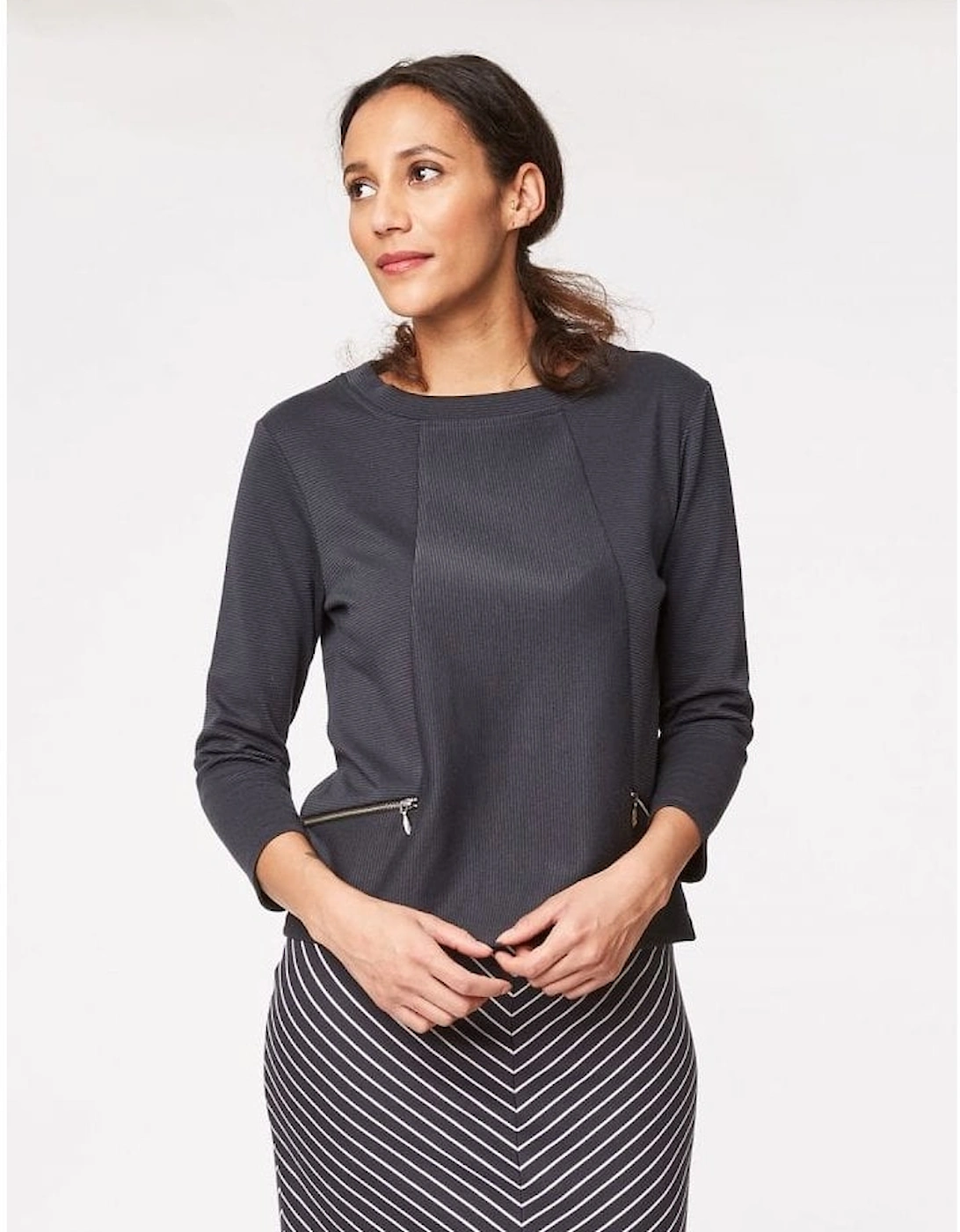 Women's Thought Clothing Riley Womens Organic Cotton Top - Grey/Silver - Size: 14