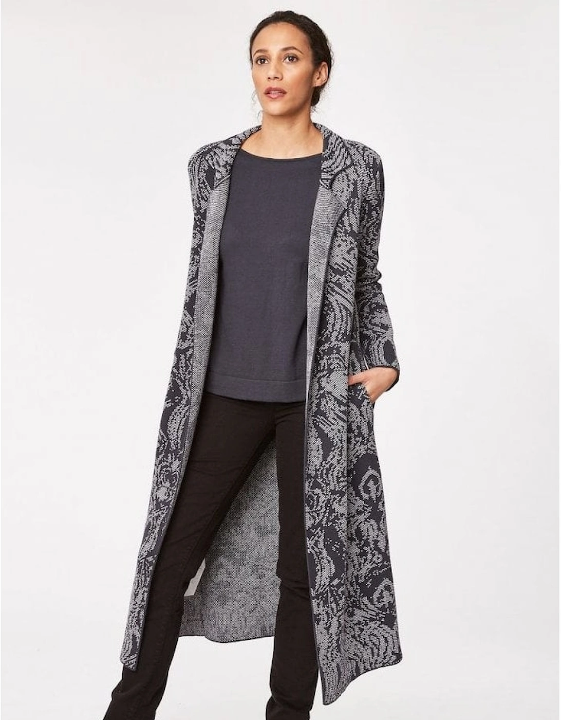 Women's Thought Clothing Musso Organic Wool Womens Long Throw - Grey/Silver - Size: 12