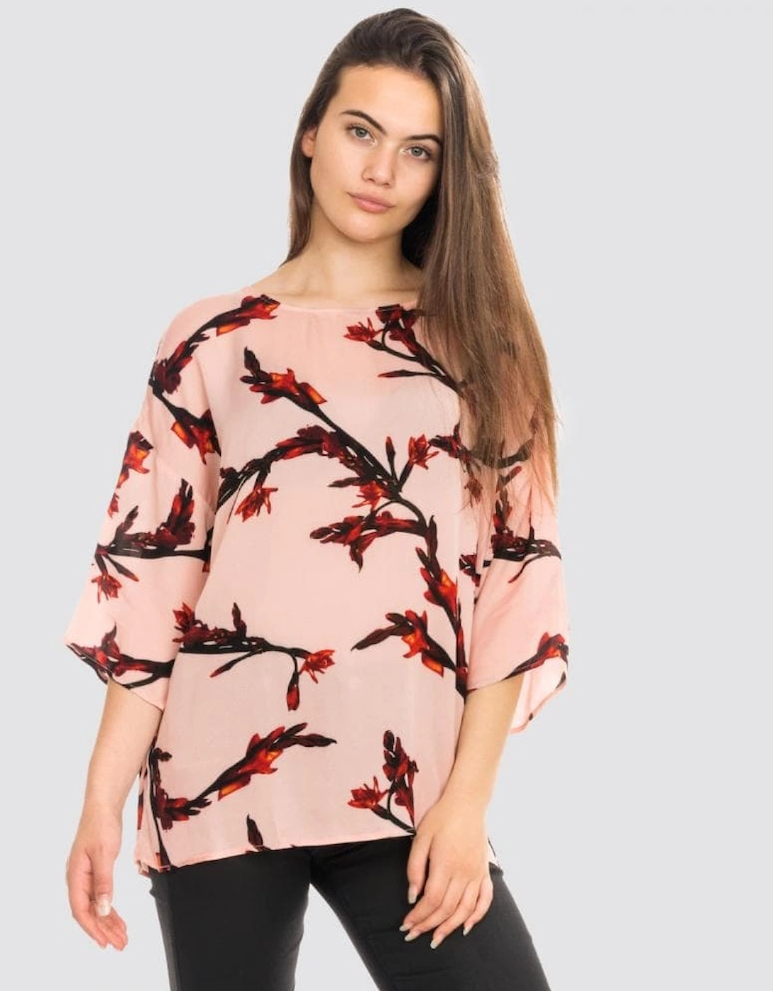Samsoe & Samsoe Women's Samsoe & Samsoe Marice SS Aop Womens Top 9315 - Pink