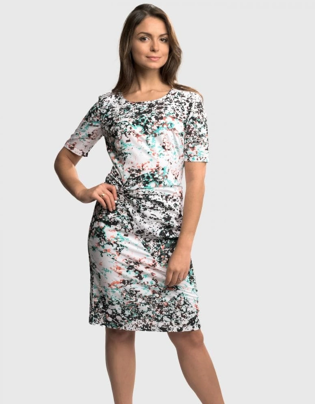 Great Plains Miquita Marble Rouched Womens Dress, 5 of 4