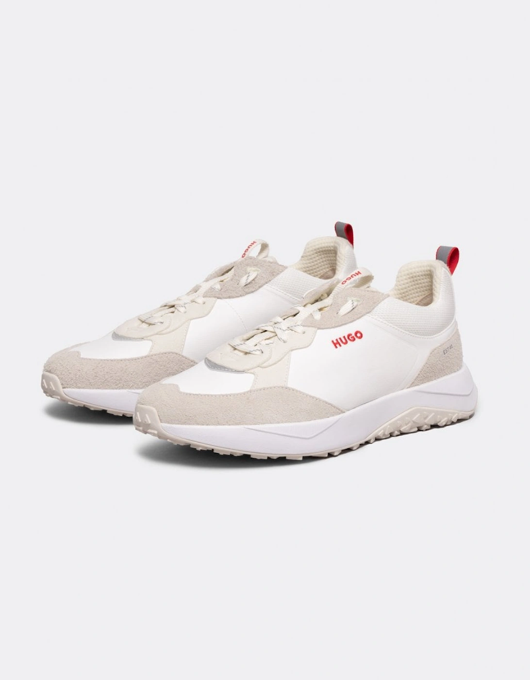 HUGO Kane Runn Mens Mixed-Material Trainers with Suede and Coated Canvas, 7 of 6