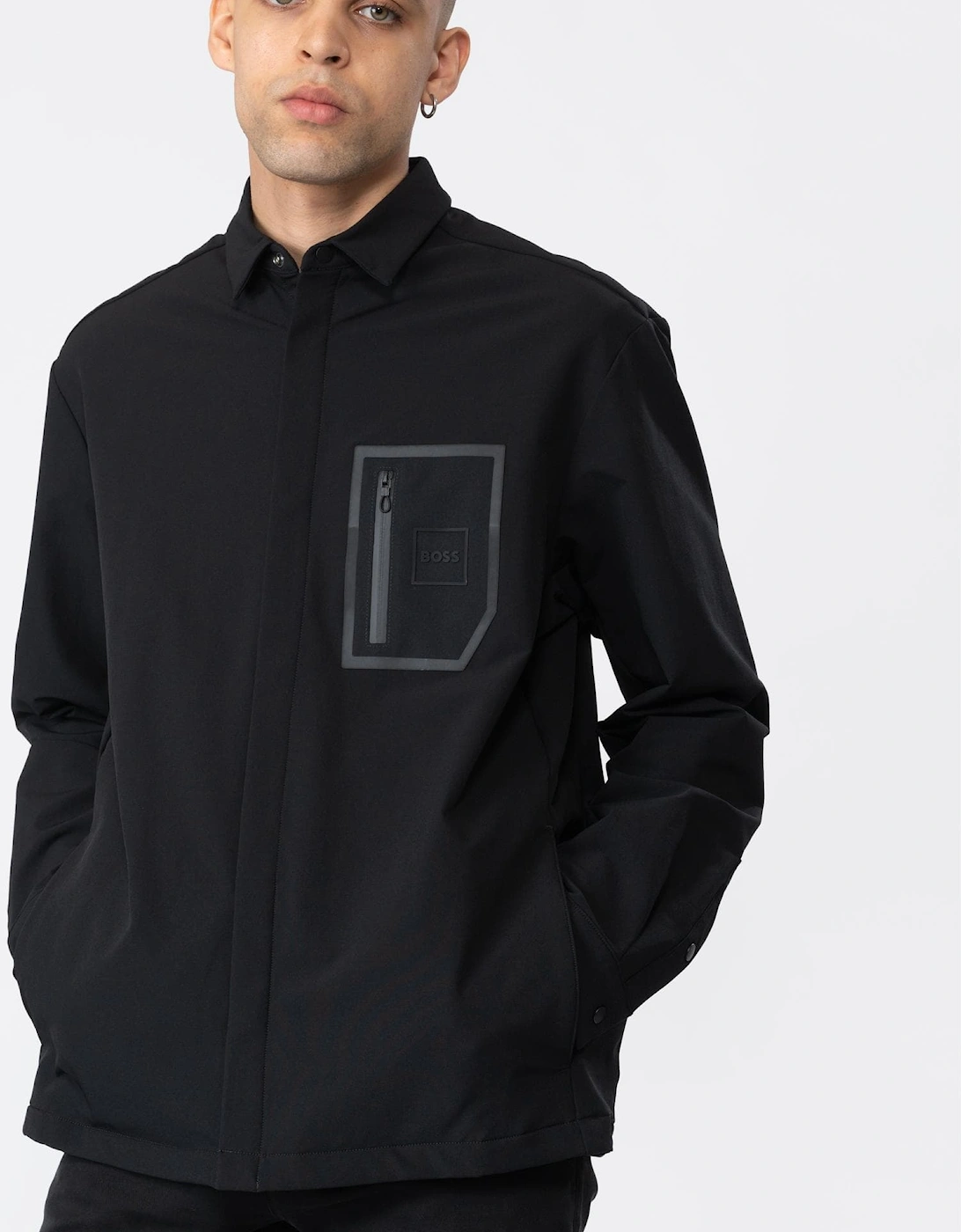 BOSS Green BUREL_X Mens Fleece Lined Overshirt, 6 of 5