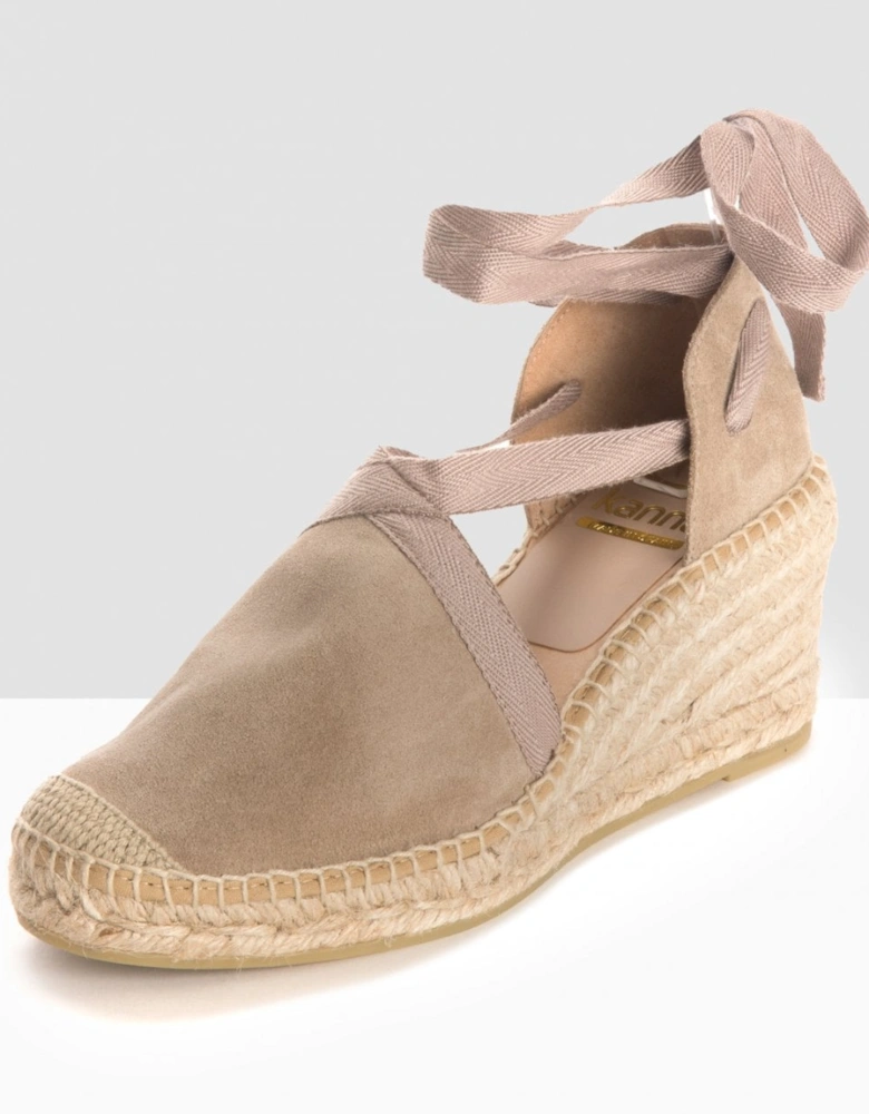 Ania Cortina Wedged Tie Sandals