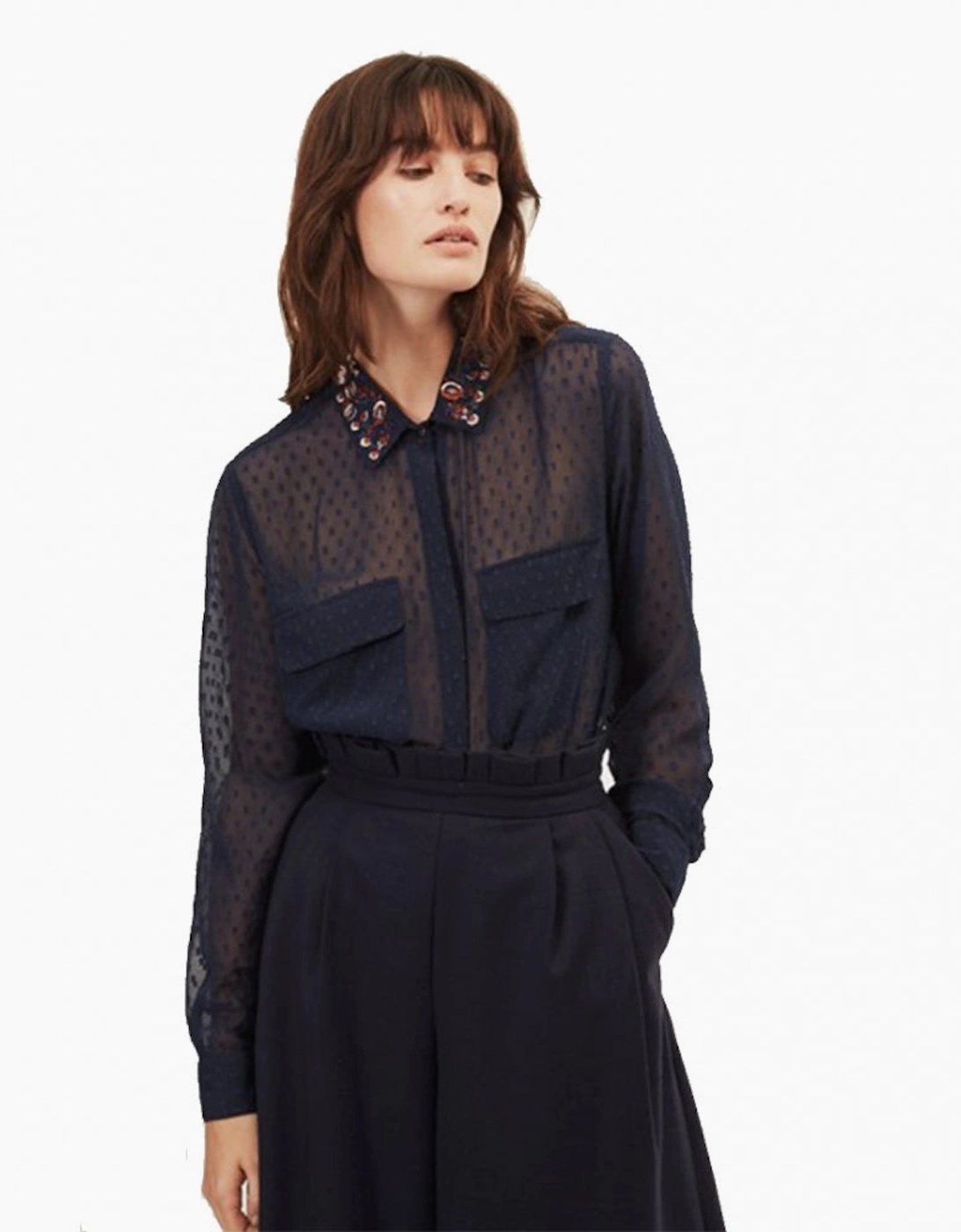 Women's Great Plains Highland Embroidery Womens Shirt - Blue - Size: 14