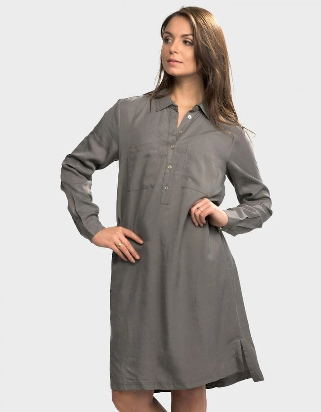 Women's Great Plains Bryony Tencel Tunic Shirt Womens Dress - Grey - Size: 10/8