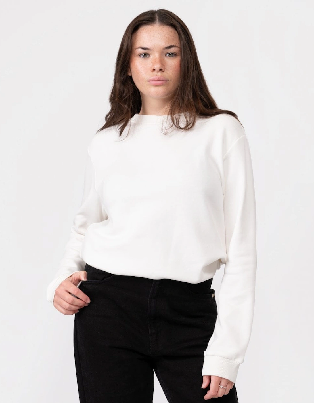 WOOLRICH Women's Woolrich Fleece Womens Crew Neck - White