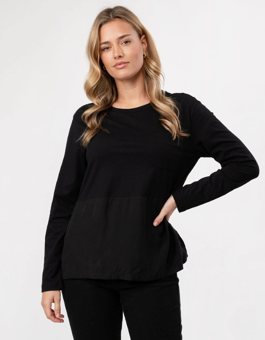 Women's Woolrich Fluid Jersey Long Sleeve Womens Tee - Black - Size: 14