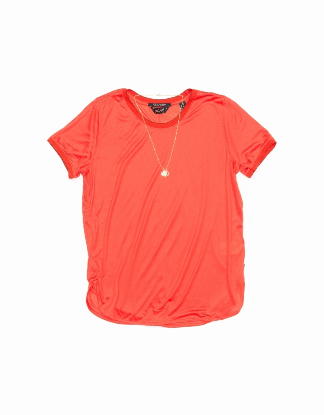 Short Sleeve Lurex Rib Detailed Womens Tee, 3 of 2