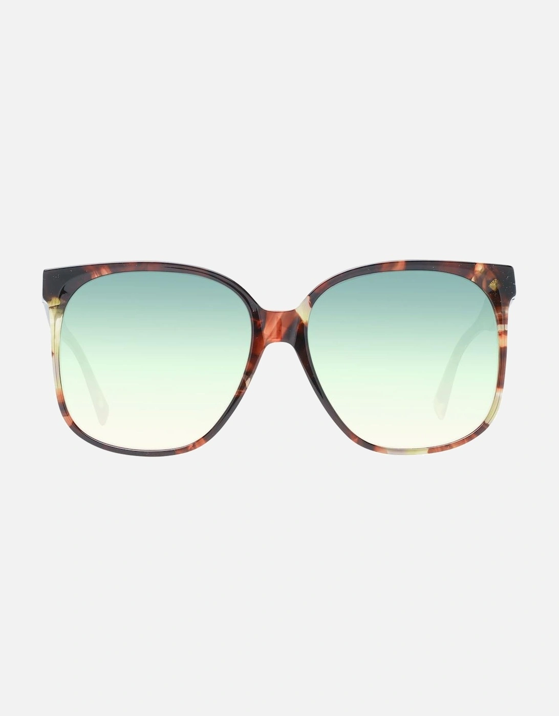 Multicolor Square Sunglasses with Green Gradient Lenses Women