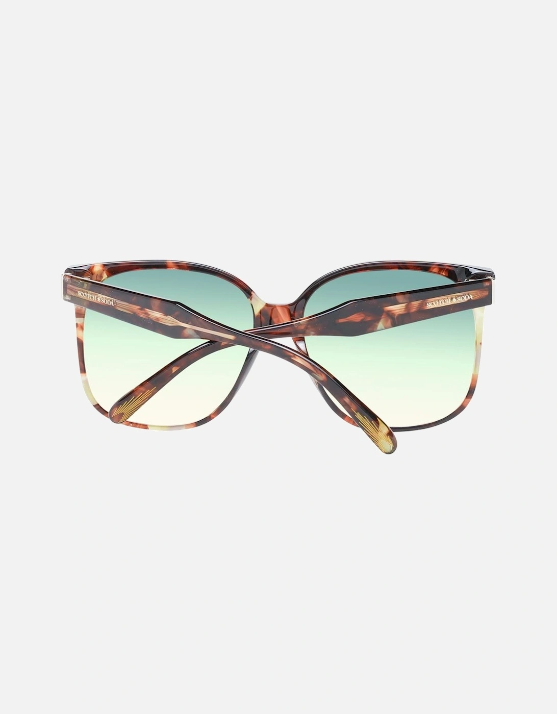 Multicolor Square Sunglasses with Green Gradient Lenses Women