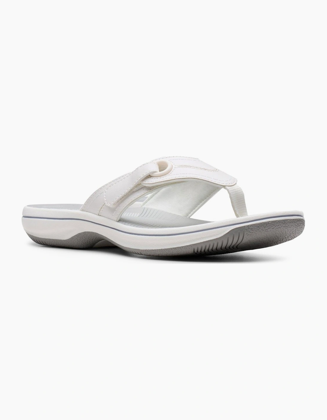 Clarks Women's White Brinkley Reyna Toe Post Sandals - Size 7