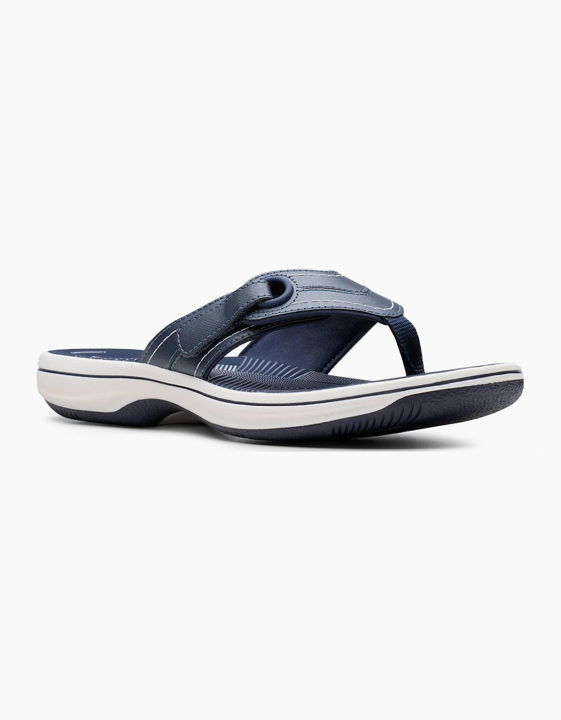 Clarks Women's Navy Brinkley Reyna Toe Post Sandals - Size 5