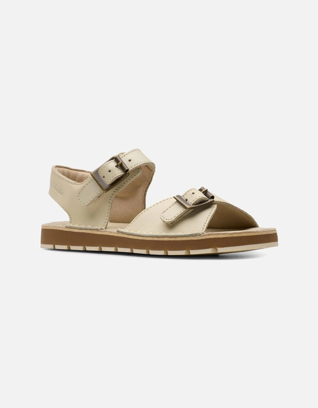 Clarks Girls Tan/Tan 'S Playsun Reef K Sandals - Size: 7/F (Sdard) Kids