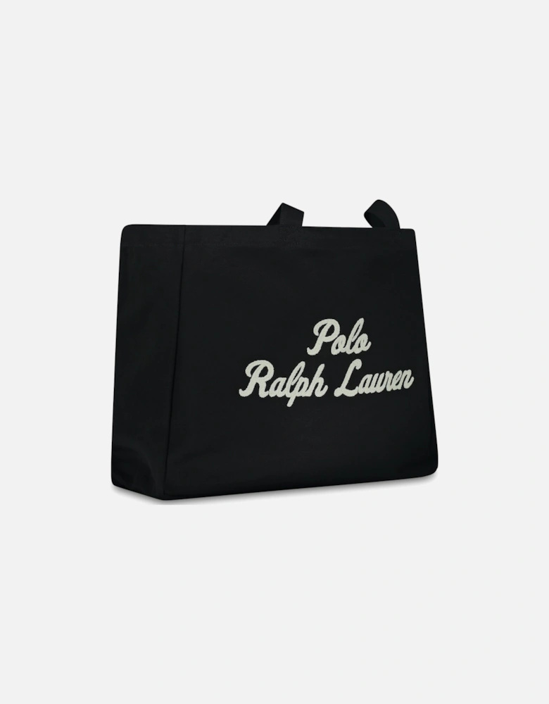 Ralph Lauren Embroidered Canvas Tote Bag – Black