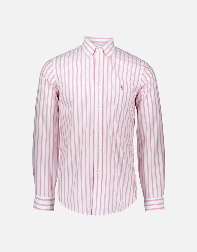 Ralph Lauren Custom Fit Striped Oxford Shirt – Pink/White