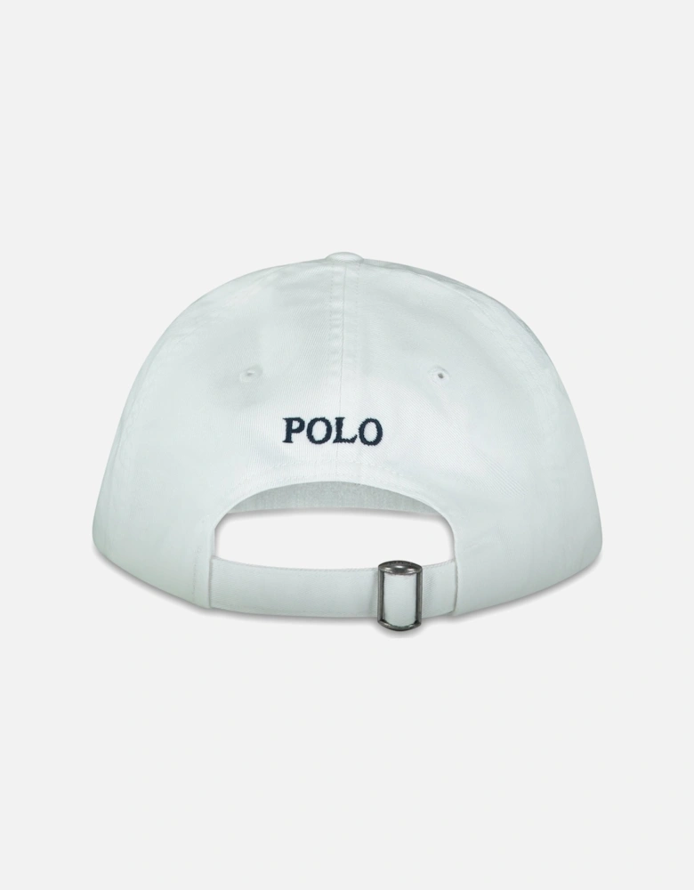 Ralph Lauren Iconic Cotton Chino Ball Cap – White/Newport Navy