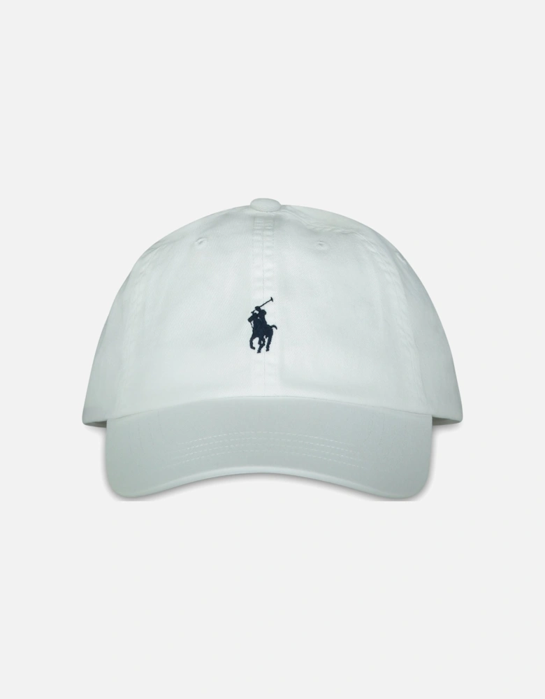 Ralph Lauren Iconic Cotton Chino Ball Cap – White/Newport Navy