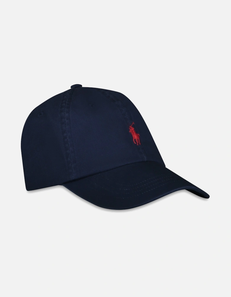 Ralph Lauren Iconic Cotton Chino Ball Cap – Newport Navy/Red