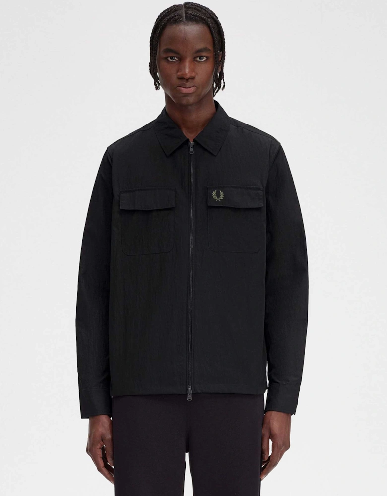 Textured Zip Overshirt