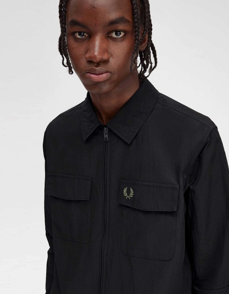Textured Zip Overshirt