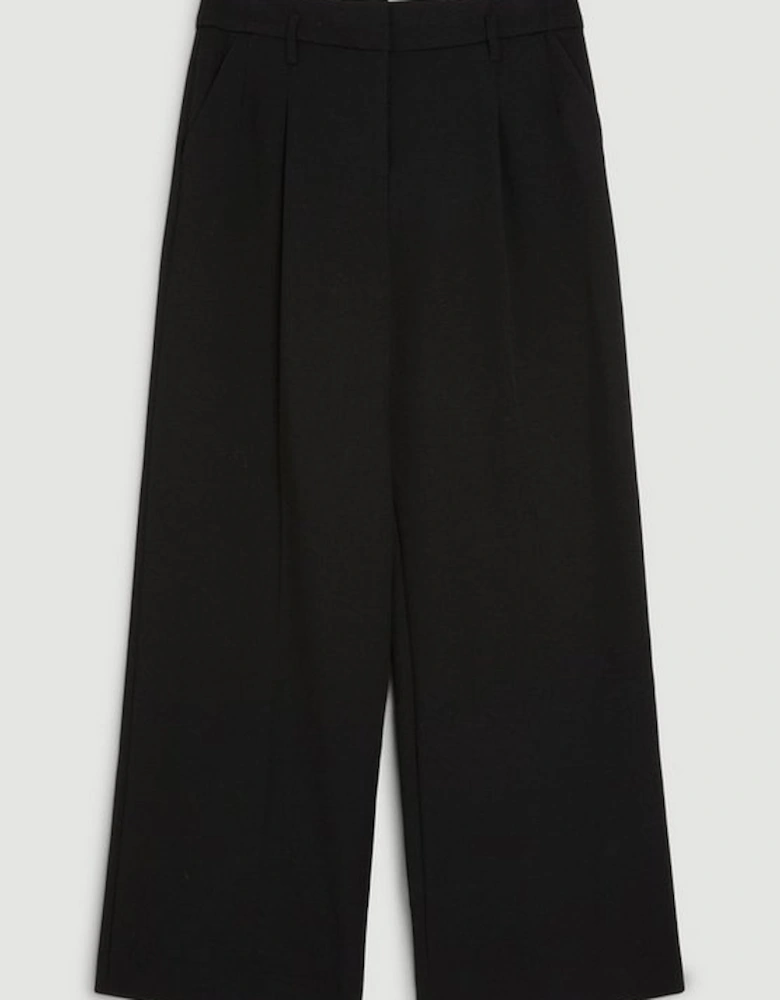 Tailored Compact Stretch Corset Waist Wide Leg Trousers