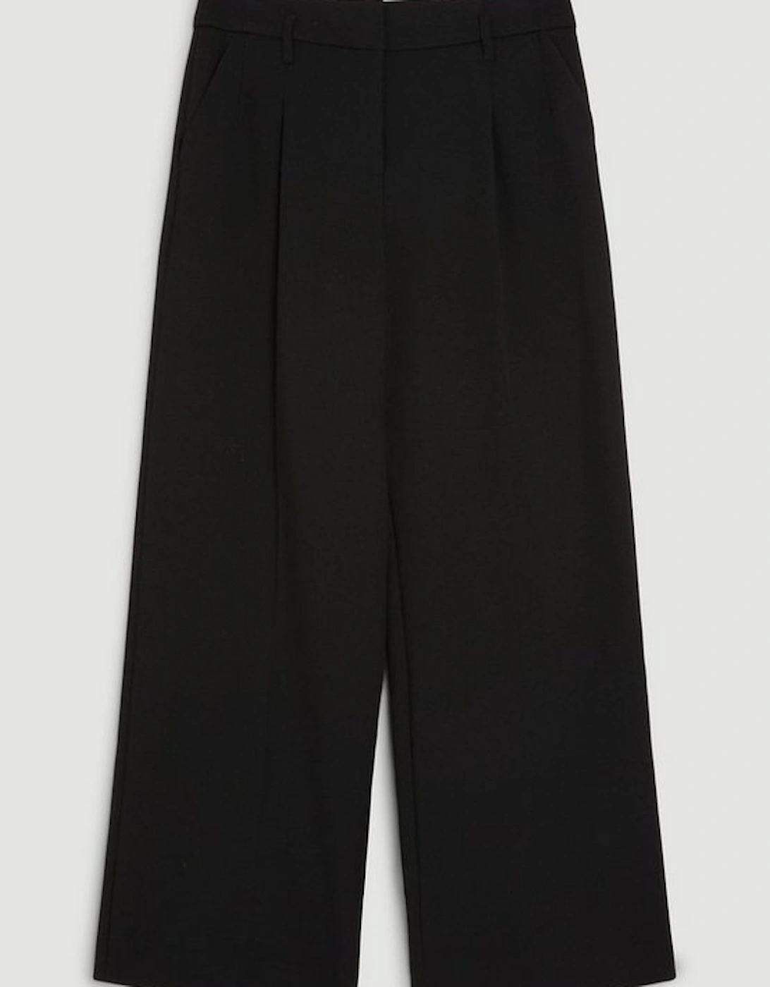 Tailored Compact Stretch Corset Waist Wide Leg Trousers