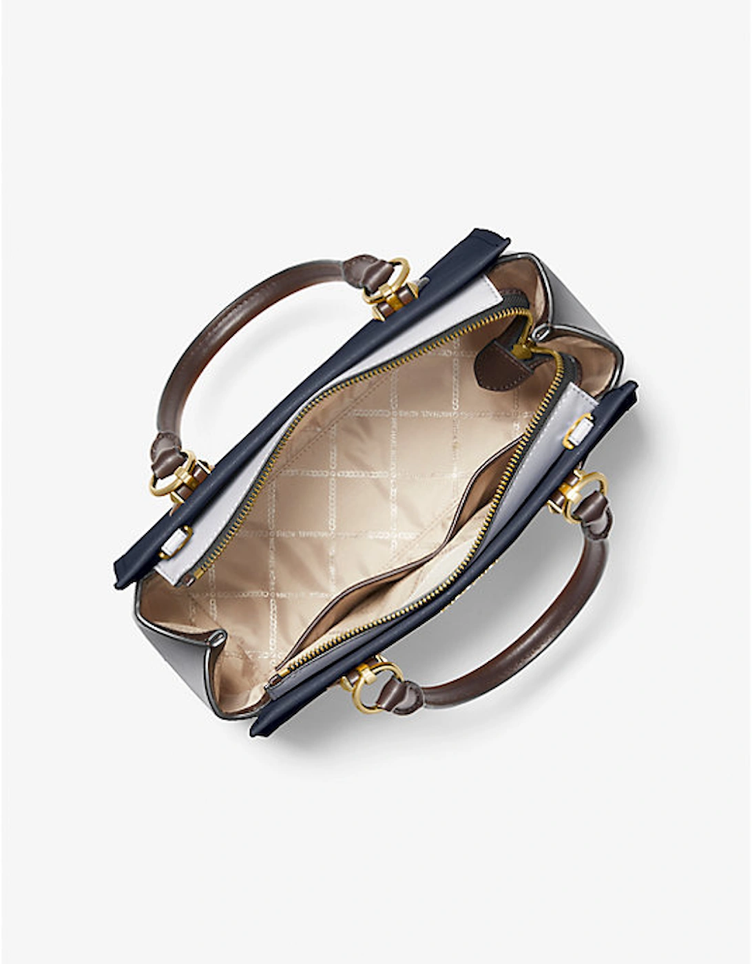 Marilyn Medium Color-Block Saffiano Leather Satchel