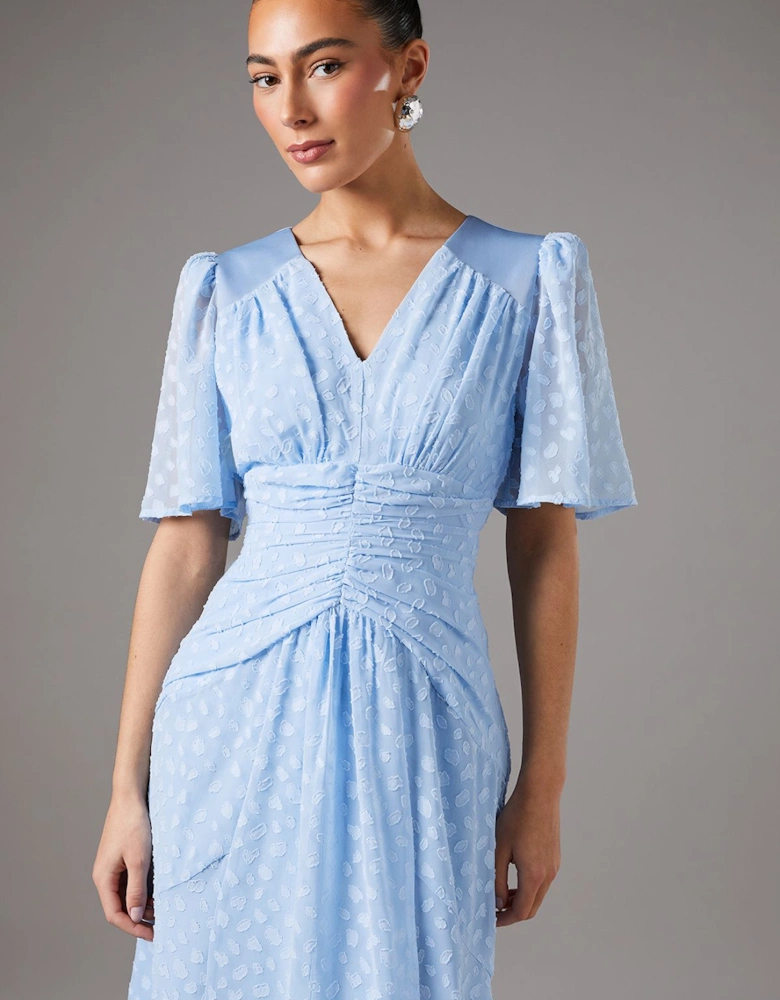 Spot Jacquard Midi Dress