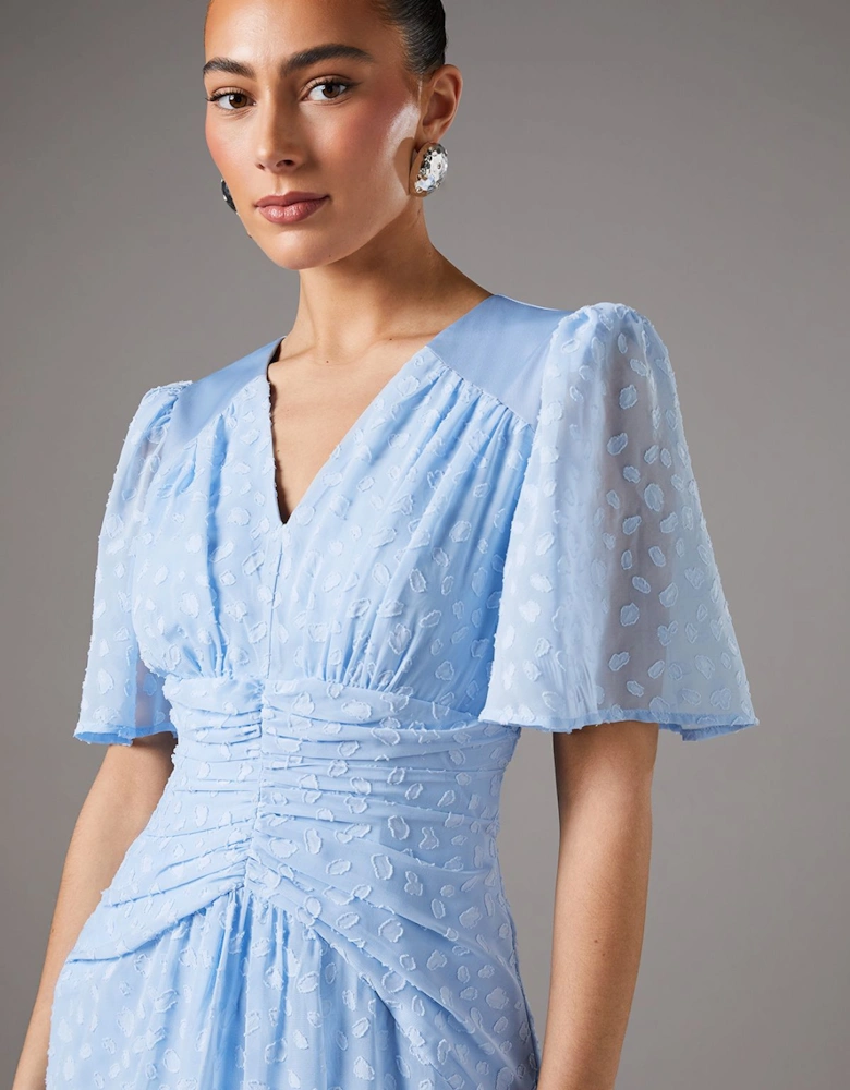 Spot Jacquard Midi Dress