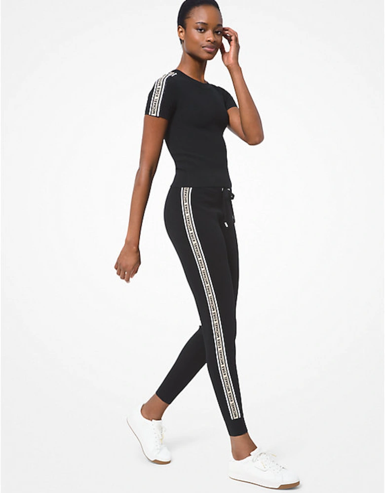 Logo Tape Textured Knit Joggers