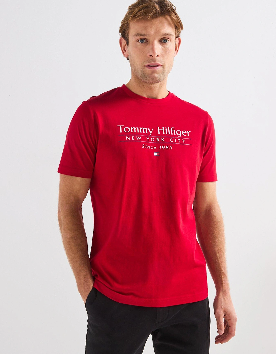 Hilfiger Center Stack Logo T-shirt - Red, 2 of 1
